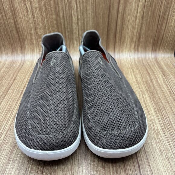 OLUKAI NOHEA PAE Mustang Knit Tan Khaki Men’s Size 13 Slip On Loafer Shoes - Picture 4 of 9